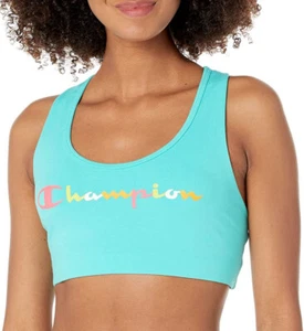 Champion Sports Bra Moisture Wicking Small 30 32 A B Turquoise Blue Racerback - Picture 1 of 5