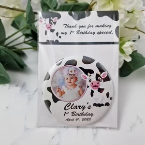 20/50 pcs Girl Cow first birthday favors Holy cow one party magnets Personalized - Picture 1 of 6