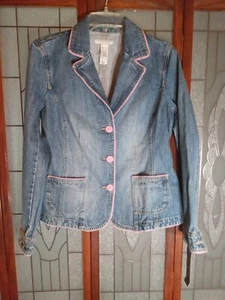 Jeansjacke Damen groß Crazy Horse rosa Besatz - Bild 1 von 15