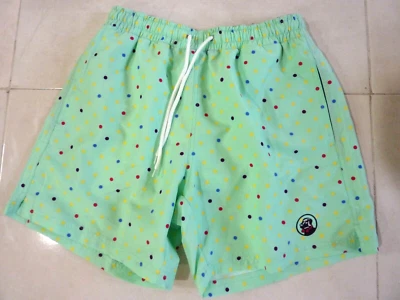 Southern Proper Swim Shorts Mens SIZE S 26/28  Lined POCKETS GREEN POLKA DOTS - Image 1 of 3