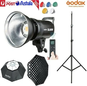 Godox SL-60W LED Video Studio Licht Fotolampe Kit + 95cm Softbox Grid +2M Stand - Picture 1 of 11