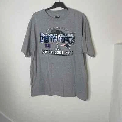 Camiseta Super Bowl XLVI Giants vs Patriots para hombre XL gris Foto 1 de 4