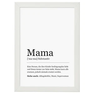 Mama Wandbild Kunstdruck Din A4 Dekoration Bild Poster gerahmt Geschenkidee - Bild 1 von 4