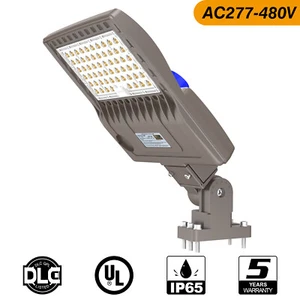 150W LED Parking Lot Light with Dusk-to-Dawn Photocell Shoebox Street Light 480V - Picture 1 of 11