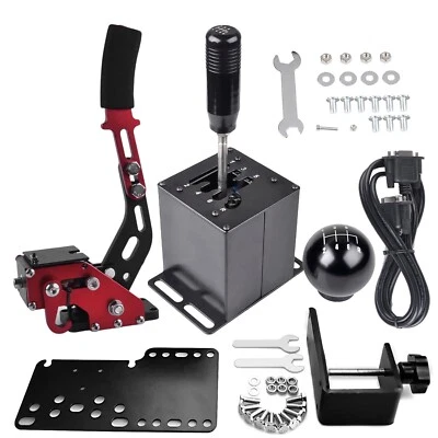 PS4 PS5 PC Juego de Carreras USB Freno de Mano y Simulador Palanca de Cambios 6+R H Kit de Palanca de Cambios Foto 1 de 4