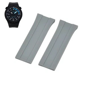 Correa de reloj de goma gris 26x22 mm para Porsche Design P6780 Diver - Imagen 1 de 7