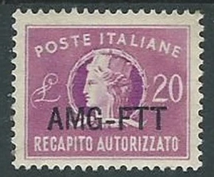 1949-52 TRIESTE A RECAPITO AUTORIZZATO 20 LIRE MNH ** - P19-6 - Picture 1 of 1