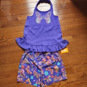 Gymboree Girls Butterfly Shorts And Halter Top Set Size 8 New - Picture 1 of 9