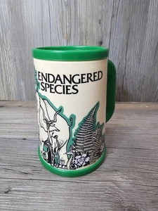 Tazza da viaggio Emerson 1994 vintage SPECIE IN VIA DI ESTINZIONE animali abbronzatura safari elefante retrò - Foto 1 di 4