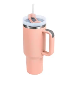 40oz Stainless Steel Vacuum Insulated Cup Travel Flask Coffee Mug Tumbler Straw - Picture 1 of 9