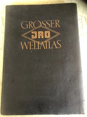 JRO Weltatlas, Jubiläumsausgabe 1954, Abmessungen rd. 44 x 31 cm, komplett, gut - Bild 1 von 4