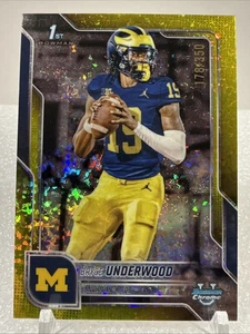 2025 Bowman Chrome U - Yellow Mini Diamond #196 Bryce Underwood 1st 178/350 - Picture 1 of 2