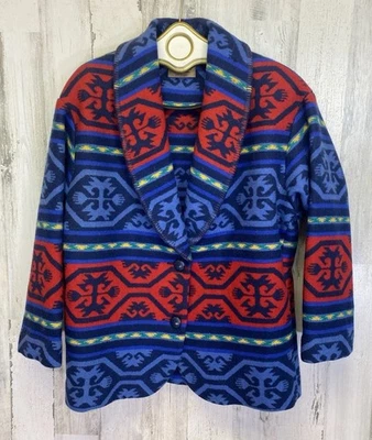 Vtg Pendleton Knockabouts Southwest Aztec Wool Coat Sz M - USA Made - Read - Image 1 of 4