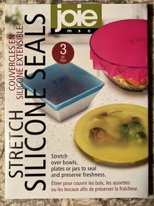 Joie 3er Pack Stretch Silikon Stretch Dichtungen für Schüsseln Teller Gläser Lebensmittel frisch Neu in Verpackung - Bild 1 von 6