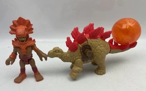 ⭐ Set dinosauro e uomo delle caverne Fisher-Price Imaginext Stegosauro 100% COMPLETO ⭐ - Foto 1 di 3
