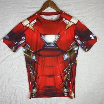 Iron Man Shirt Mens Large Red Alter Ego Marvel Civil War HeatGear Under Armour - Image 1 of 4