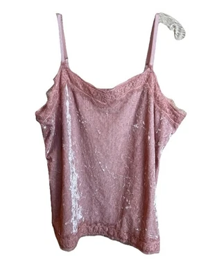 Camiseta sin mangas Junior No Boundaries Y2K rosa pálido rubor hada terciopelo encaje talla XL Foto 1 de 4