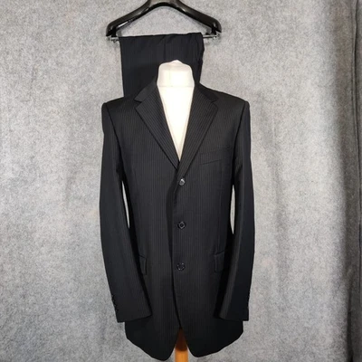 Traje De Colección Yves Saint Laurent Talla 40L W33 L34 Gris Lana Rayas YSL Foto 1 de 4