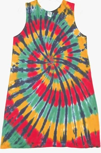 Vestido Rasta Espiral Corbata Niña Camiseta Tanque Top Talla 2T-12 Reggae Hippie Chic - Imagen 1 de 1