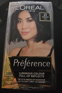3x L'Oreal Paris Preference Permanent Hair Dye Colour 21 Bangkok Blue Black - Picture 1 of 6