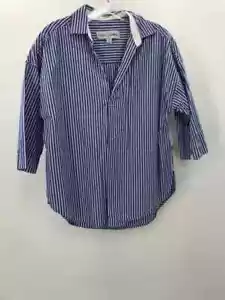 Pre-Owned Sara Campbell Blue Size Small Stripe Blouse - Picture 1 of 3