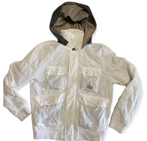 Armani Exchange Giacca Bomber Donna con Cappuccio Bianco Zip Tasche a Scatto Grande - Foto 1 di 8