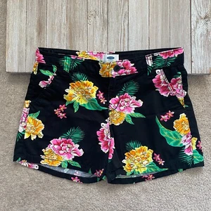 Old Navy Chino Shorts Girls Size 14 Regular Floral Print Cotton Vacation Summer - Picture 1 of 16
