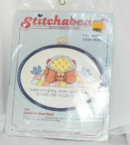 Stitchabears Cross stitch Lucy Bear Collection When everything seems upside down - Picture 1 of 4