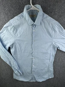 Burberry London Men Long Sleeve Button Up Shirt Blue Tailored Size 15.5 (39) - Picture 1 of 22