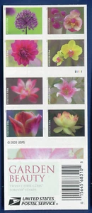 Scott 5558-5567b Garden Beauty Forever MNH Booklet Pane of 20 - Picture 1 of 2