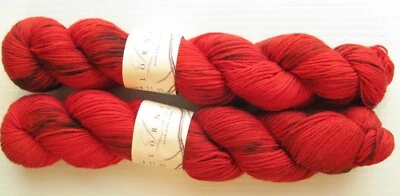 LOTE DE 2 Calcetín Pastor Lorna's Laces SW Hilo Merino Rojo Negro Lana Merino/Nylon Foto 1 de 2