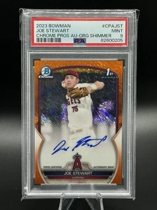 2023 Topps Bowman Joe Stewart Auto Orange Shimmer /25! PAS 9! 1st! Angels - Picture 1 of 2