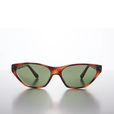 Brown Narrow Edgy 90s Rocker Cat Eye Vintage Sunglass - Abigail - Image 1 of 3