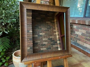 Decorative Wall Mirror Dark Ash Veneer Wood Frame 600mm x 600mm - Picture 1 of 5