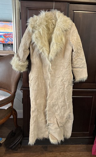 UNDERCOVER Cami International Victorias Secret cappotto lungo scamosciato foderato pelliccia sintetica S