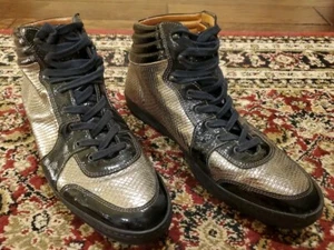 SELTENE Mezlan Sneakers Hi Top Herren schwarz gold Gr. US 10 hergestellt in Spanien Schnürschuhe gebraucht, in einwandfreiem Zustand - Bild 1 von 6