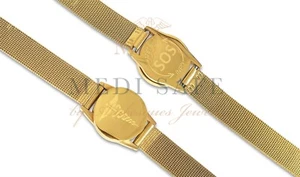 PREMIUM MENS SOS BRACELET MEDICAL INFORMATION. STAINLESS STEEL TALISMAN GOLD - Picture 1 of 5