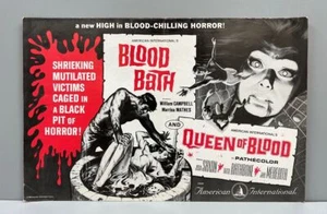 Blood Bath & Queen of Blood Pressbook 1966 Movie Ads Posters Horror - Picture 1 of 3