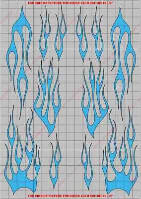 FLA1059P Flames RC Body Vinyl Paint Mask/ Stencil Kit - Image 1 of 3