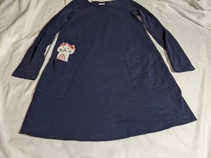 Hanna Andersson Pocket Art Dress Cat Double Pockets Size 10 Navy Size 140 - Picture 1 of 23