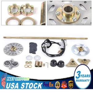 Drift Trike Go-Kart Rear Live Axle Kit, Sprocket & Hub Brake Assembly/Chain/Hub - Picture 1 of 11