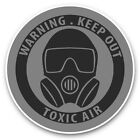2 x Vinyl Stickers 10cm (bw) - Toxic Air Warning Nuclear Chernobyl  #41849