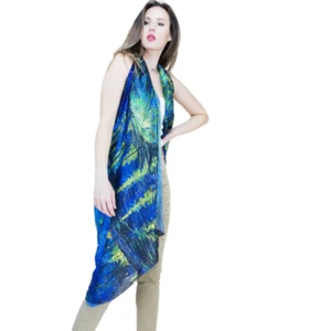 Starry Night Over The Rhone Inspired Satin Scarf – Elegant & Luxurious Soft-Feel - Picture 1 of 5