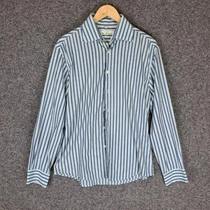 Ben Sherman Mens Button Up Shirt Size M Medium Blue Striped Long Sleeve - Picture 1 of 8