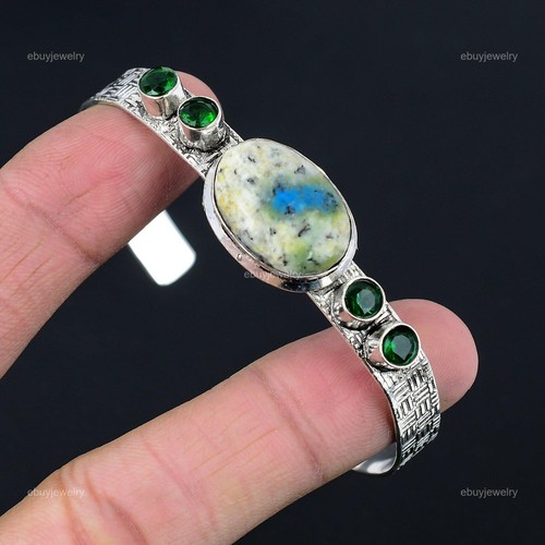 CHROME HEARTS Regalo di compleanno per il suo bracciale in pietra preziosa diaspro naturale K2 regolabile argento 925