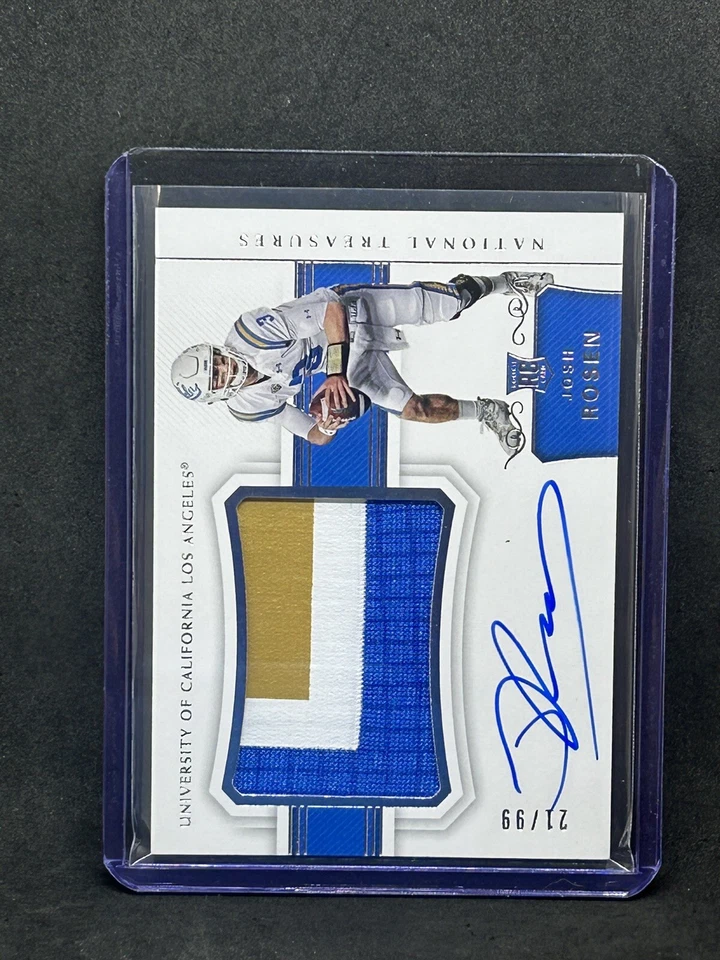 2018 Panini National Treasures Collegiate /99 Josh Rosen #101 Rookie Auto RC B5 - Image 1 of 2