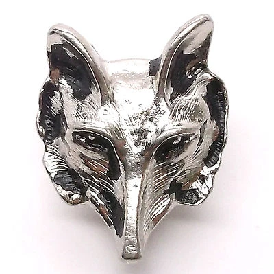 Fox Head Concho Snap Set Nickel 1" 1265-64 by Stecksstore - Image 1 of 2