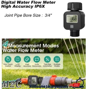 Indoor Outdoor Water Flow Meter Fo Garden Hose High Accuracy Digital Volume Cal - Picture 1 of 9