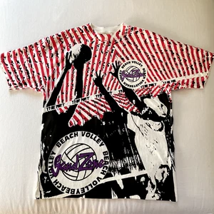 Vintage Volleyball Shirt XL Mens AOP All Over Print Sand Zone Single Stitch Rare - Picture 1 of 10