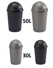 Plastic Bullet Bin With Flip Top Lid 30L/50L Home Kitchen Garden Waste Swing Bin
